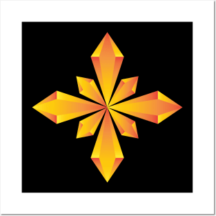 Yellow Crystal star design Posters and Art